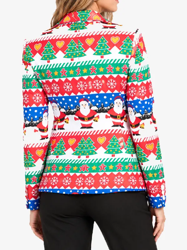 Women Snazzy Santa Blazer Back
