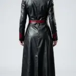 Women Vampire Red Corset Leather Coat Back