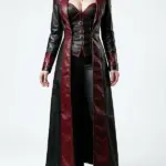 Vampire Red Corset Leather Coat