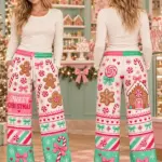 Christmas Candy Cane Pink Trouser