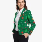 Womens Green Festivity Blazer
