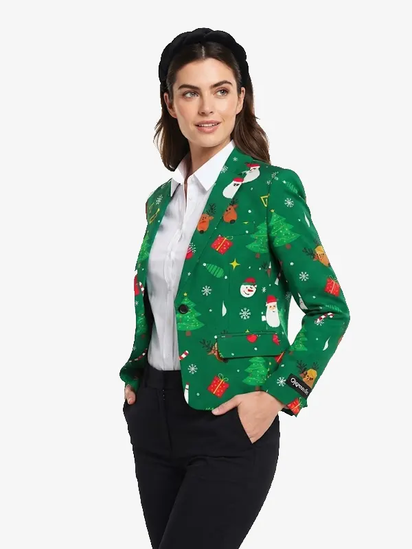 Womens Green Festivity Blazer