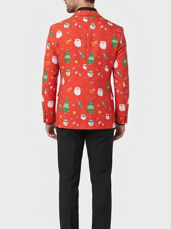 X Mas Christmas Santa Casual Red Blazer