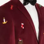 X Mas Burgundy Christmas Blazer