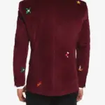 X Mas Icons Burgundy Christmas Blazer Back