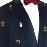 X Mas Blue Icons Christmas Blazer