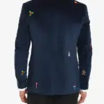 X mas Blue Icons Christmas Blazer Back