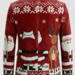 Red Santa Reindeer Corduroy Blazer Back