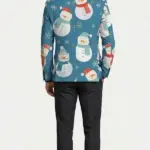 Santa Reindeer Snowflake Blazer Back
